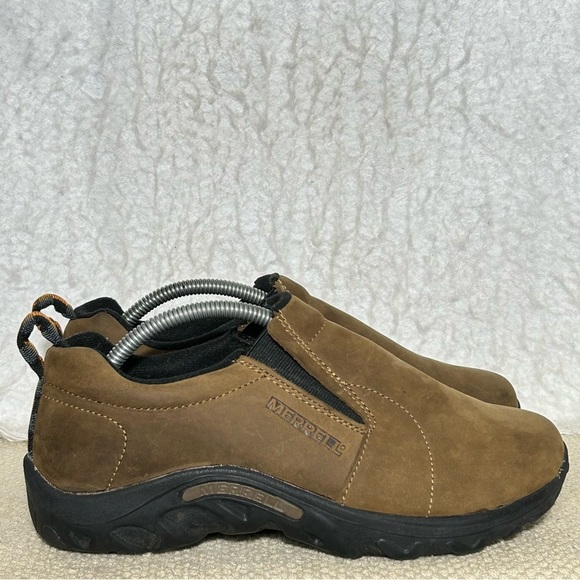 Merrell Big Kids Brown Nubuck Leather Jungle Moc Slip On Casual Shoes SZ US 6 - Picture 1 of 12